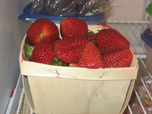 Giant strawberries. Huge, fragrant, and tasty.